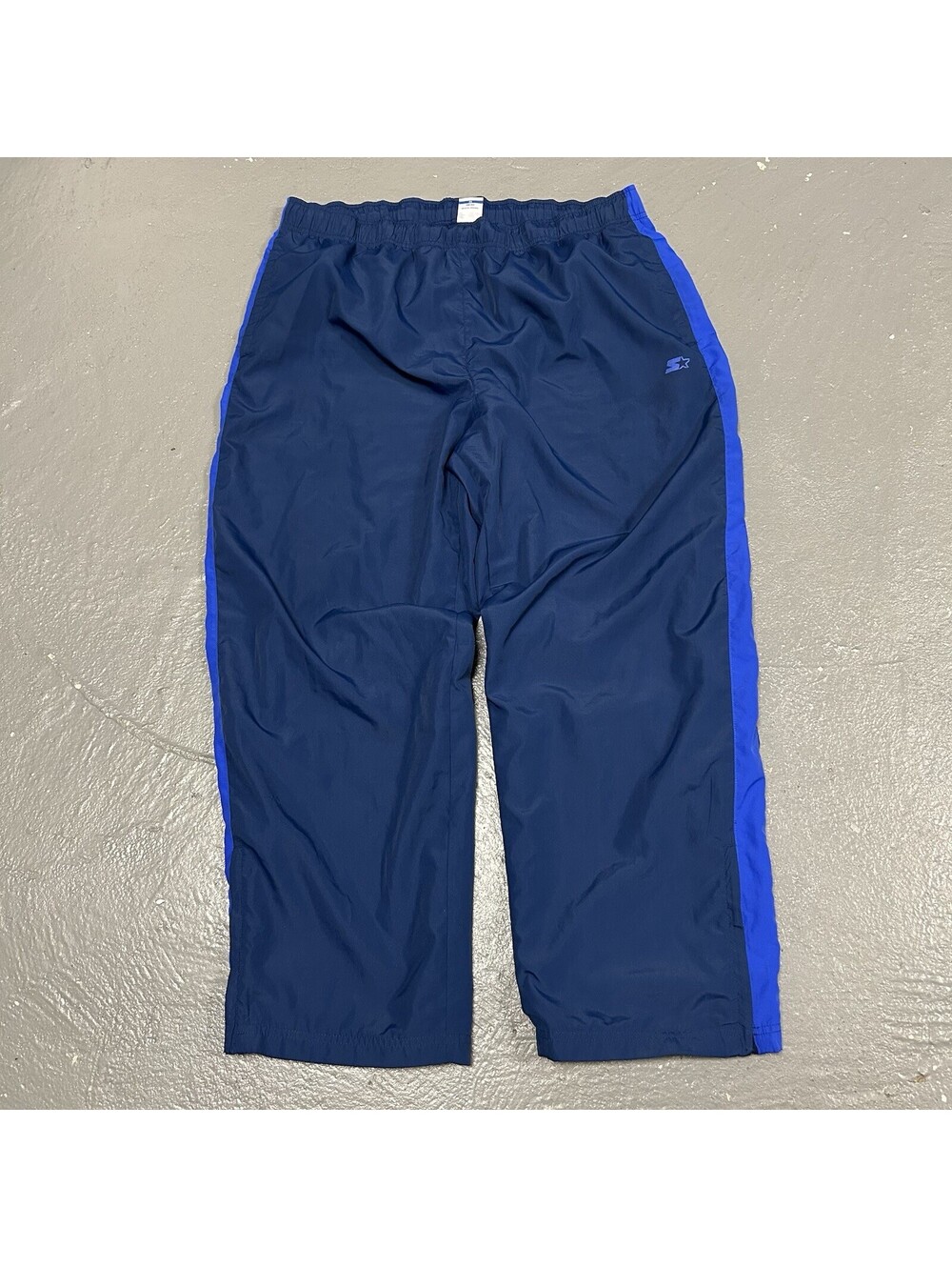 VINTAGE Starter Baggy Track Pants Warm Up Pants Wide Bottom Blue Size XL